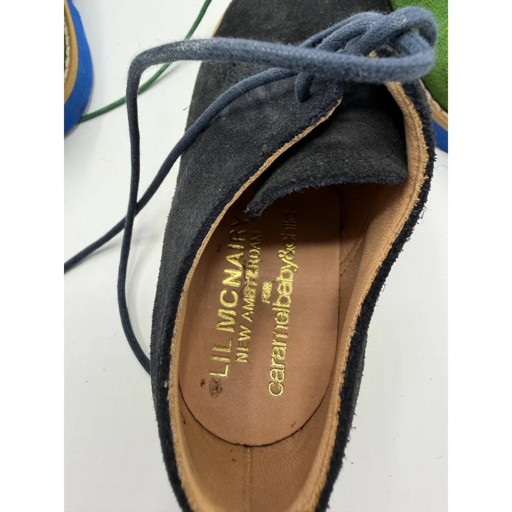 Lil McNairy Caramel Lot 2 Suede Oxford Green Black Toddler Size 7